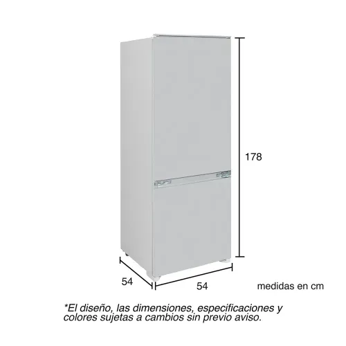 Nevera de Empotrar Challenger Panelable 256 Litros CP256 Gris
