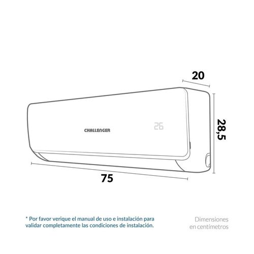Aire Acondicionado Challenger 12000 BTU Tipo Split Convencional 220V Blanco