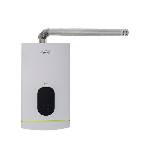 Calentador de Paso Haceb 12 Litros Tiro Forzado Gas Natural Modulante Blanco