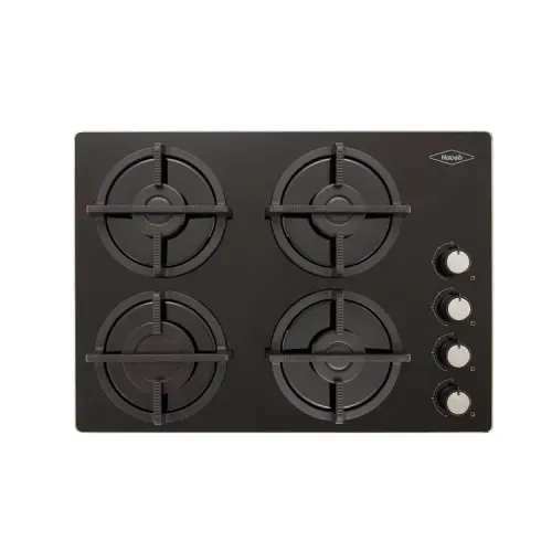 Estufa de Empotrar Haceb 4 Puestos 60x43 cm Gas Propano Cristal Negra