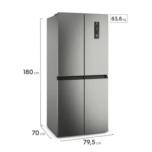 Nevecón Electrolux No Frost 421 Litros Inverter AutoSense ERQU40E3HWS Gris